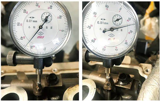 圖3 測(cè)量排氣門搖臂的運(yùn)動(dòng)行程